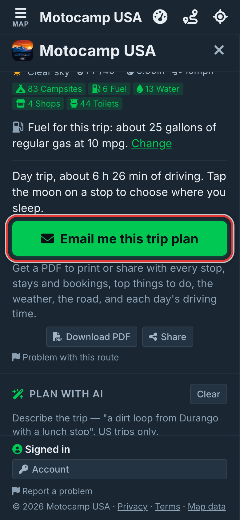 Get the gallons for each day, on a phone