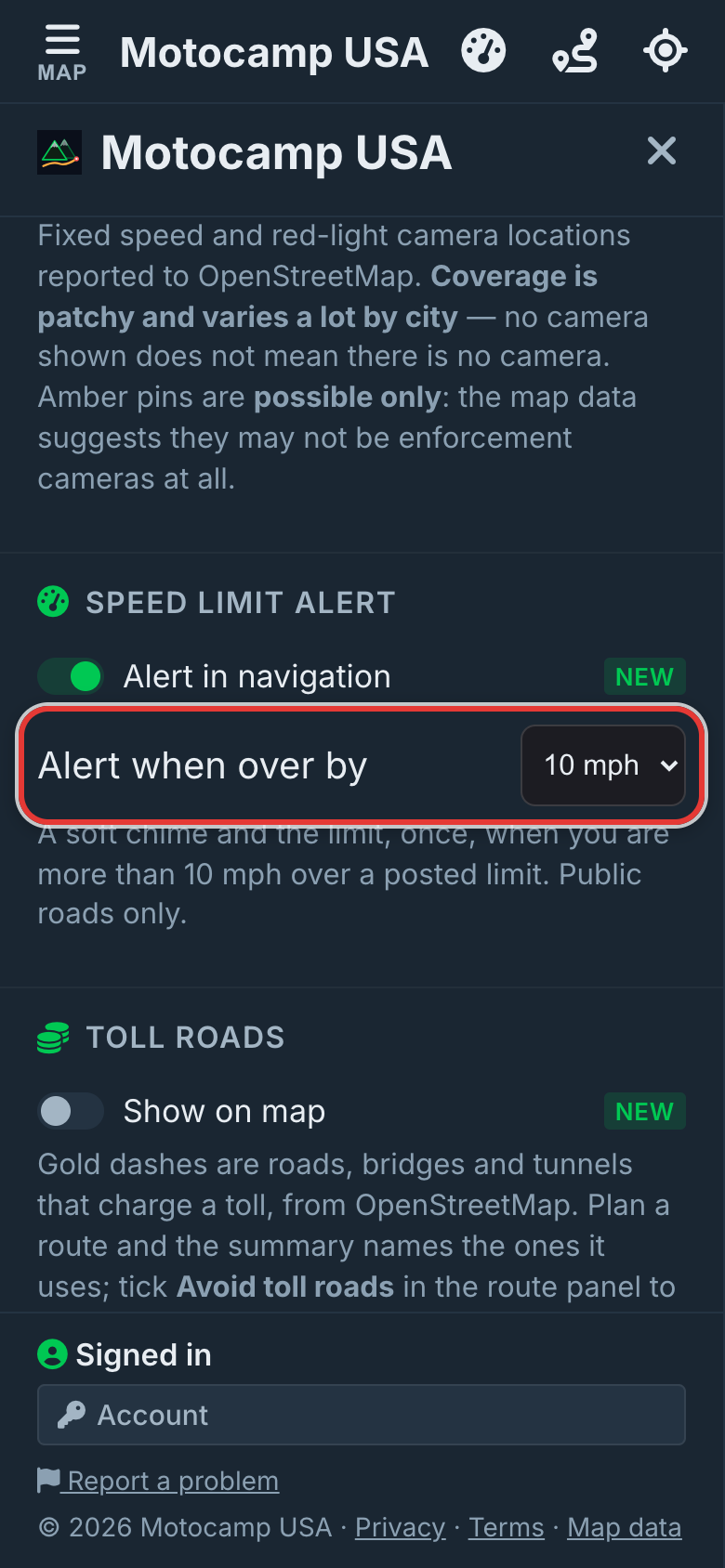 Choose Alert when over by, on a phone